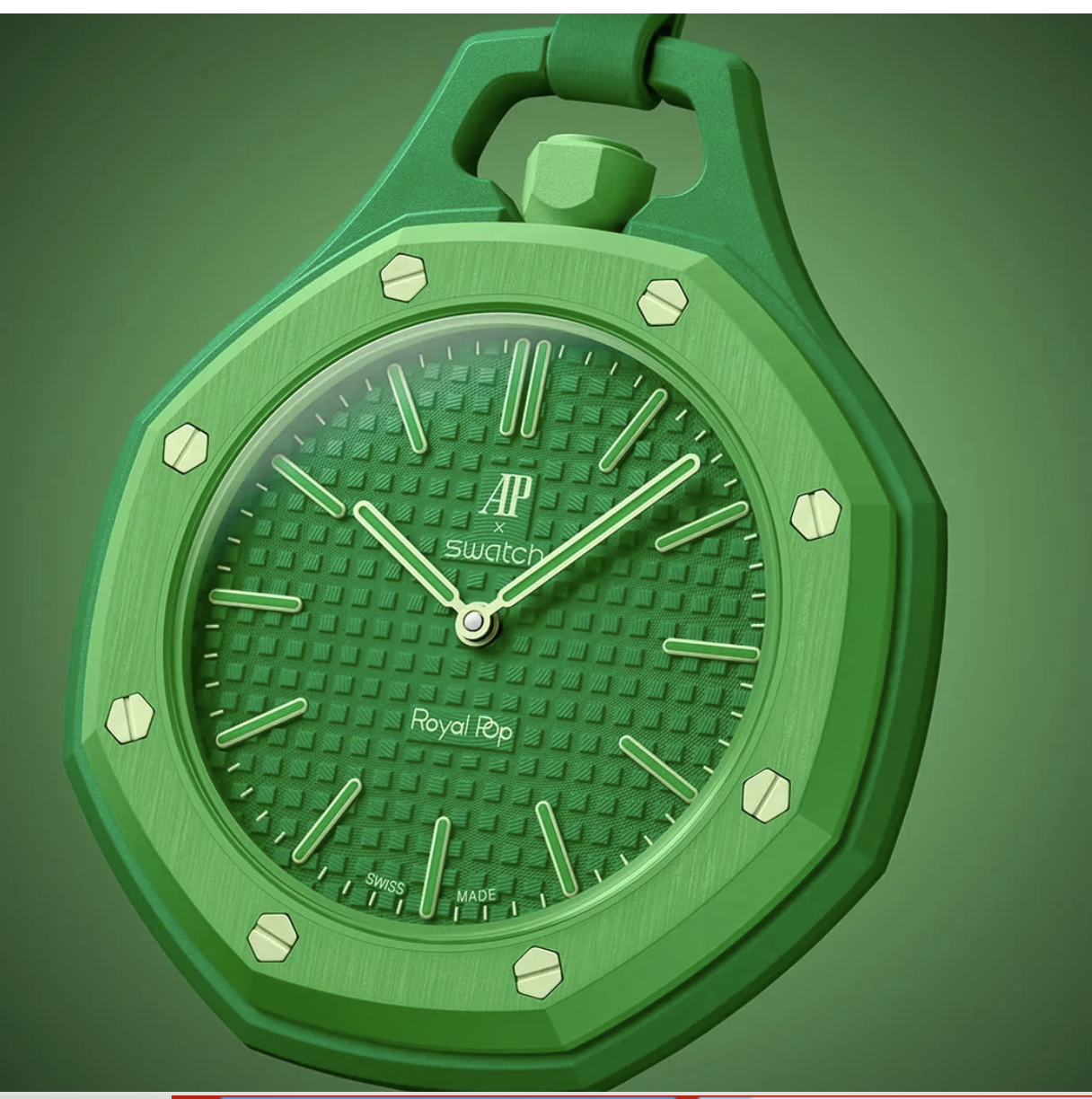 Royal Pop Atomic Green pocket watch